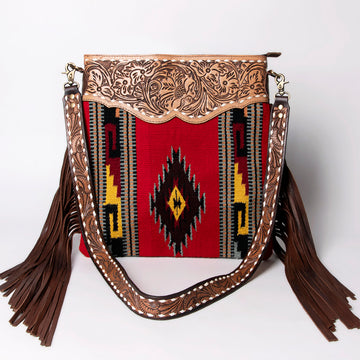 American Darling Cross Body Hand Tooled Saddle Blanket Genuine Leather Western Women Bag Handbag Purse | Crossbody for Cute
